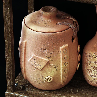 Dishes clay n20 / Clay crockery shelf no.20 — Ver 3