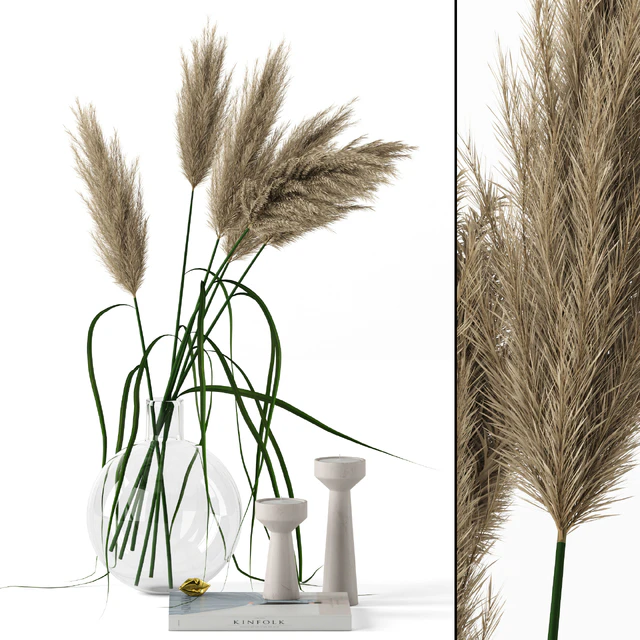 Grass in round vase — Скачать