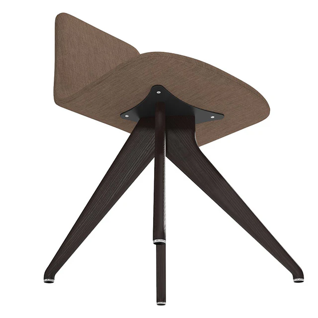 Chair TORSO 837-I POTOCCO Brown linen and dark brown ash — Descargar