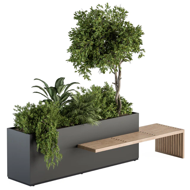Urban Furniture / Plant Box with Bench - Set 28 — Descargar