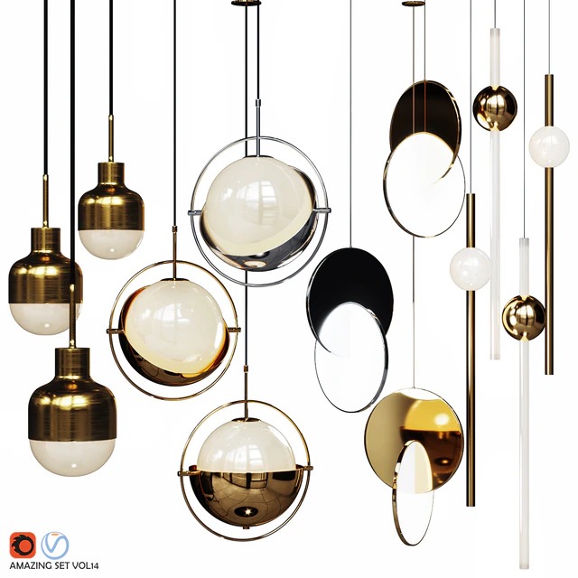 Four Pendant Lights amazing set vol.14 — Скачать