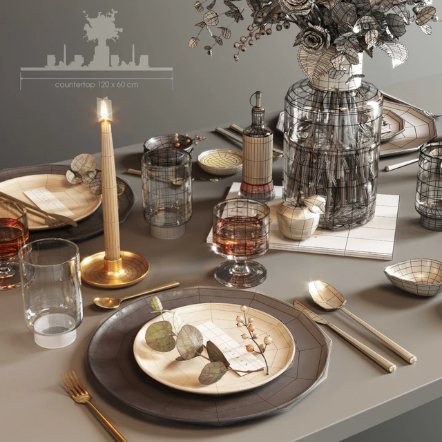 Table setting with roses — Descargar