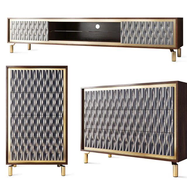 Chest of drawers and TV stand GOLD. Tvstand, dresser by Nills — Descargar