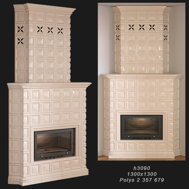 Tiled fireplace 03 — Descargar