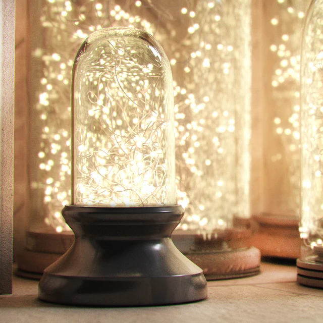 RH French Glass Cloche and Starry string lights — Descargar