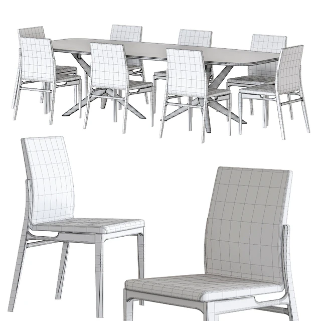 Cattelan Italia Atlantis Crystalart Table and Ginevra Chair Dining Set — Descargar