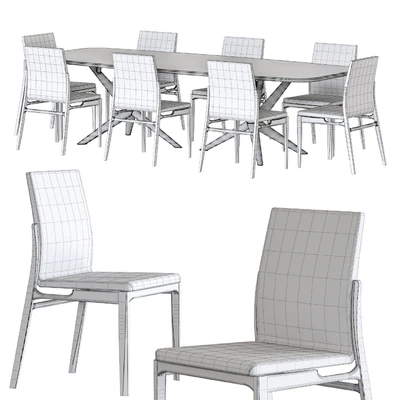 Cattelan Italia Atlantis Crystalart Table and Ginevra Chair Dining Set — Ver 2