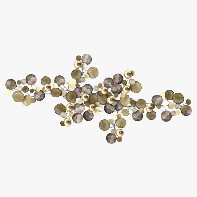 A Large Brass Curtis Jere Raindrops Wall Sculpture — Descargar