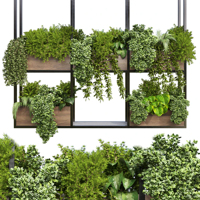 collection Outdoor plants hanging pot wood bax vase 07 — Descargar