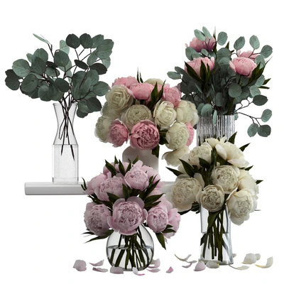 Bouquets of peonies and eucalyptus — Ver 2