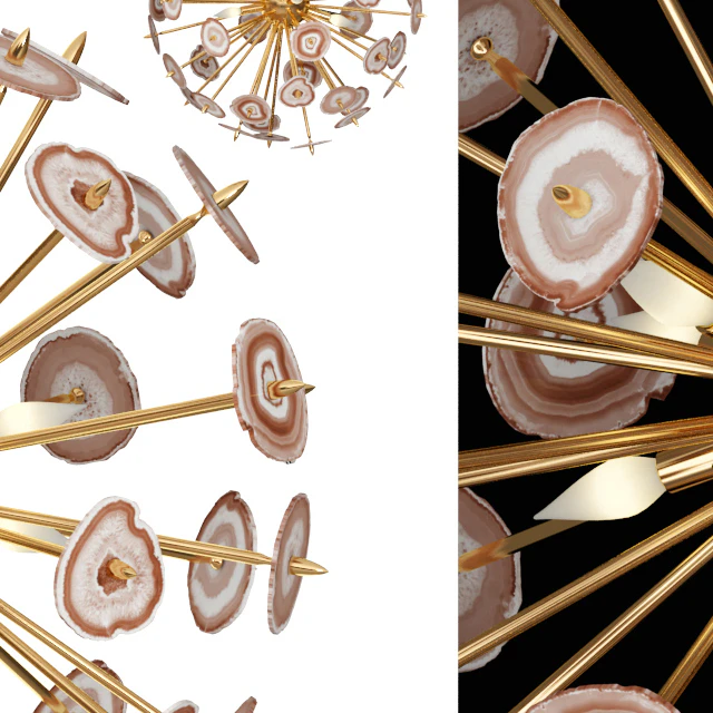 Chandelier Agate Burst Chandelier Brass — Descargar