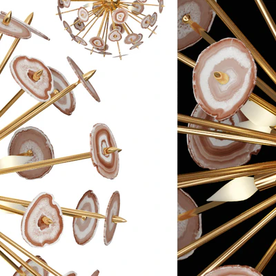 Chandelier Agate Burst Chandelier Brass — Ver 2