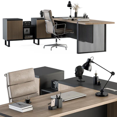 Manager Desk Wood and Black - Office Furniture 264 — Вид 2
