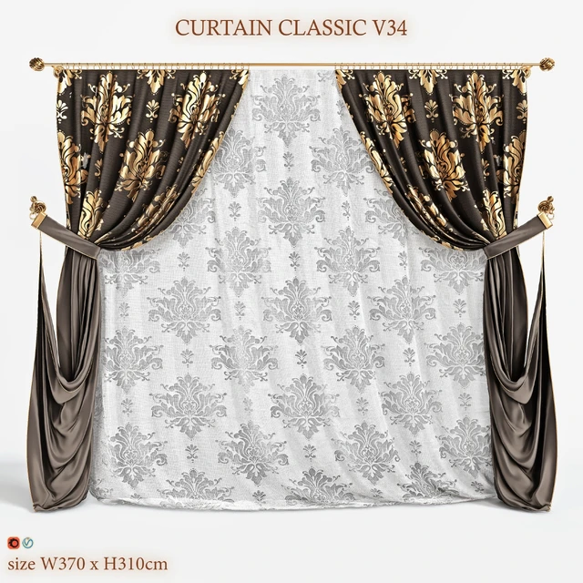 Штора классическая V34 CURTAIN CLASSIC — Скачать