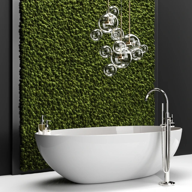 Bathroom set with moss — Descargar