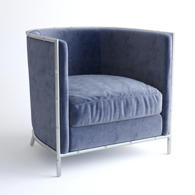 Bernhardt Luella Blue Velvet Chair — Descargar