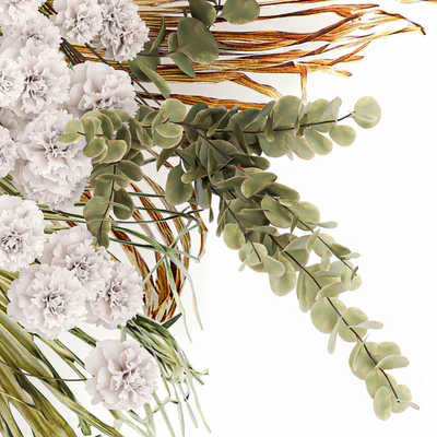 Decoration and installation for the wall of dried palm leaves wedding wreath of dried flowers. 230. — Ver 5