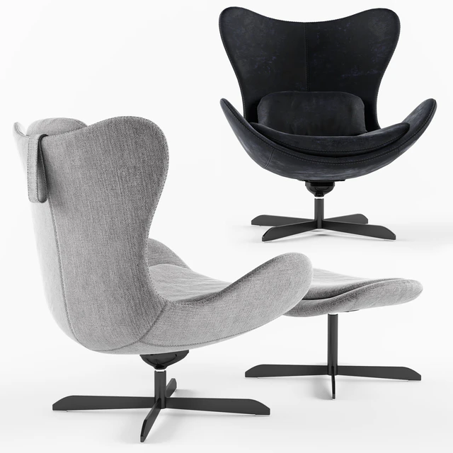 Calligaris LAZY armchair with 4 spoke base — Скачать