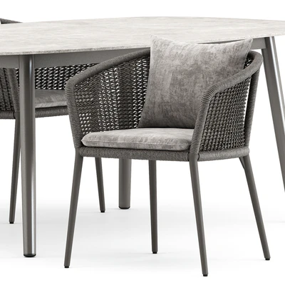 Knot armchair by Janus and Ellisse table by Varaschin — Ver 3