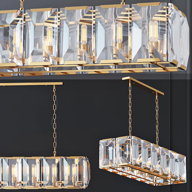 Chandelier Harlow Crystal SQUARE Gold — Descargar