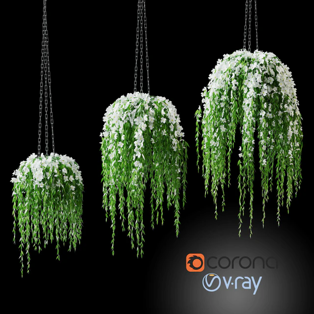 Flowers in pots on a chain — Descargar