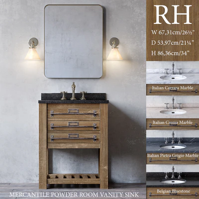 MERCANTILE POWDER ROOM VANITY SINK — Ver 2