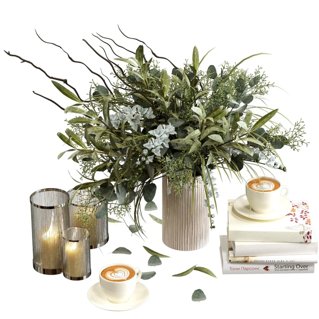 Decorative set with candles and coffee — Descargar