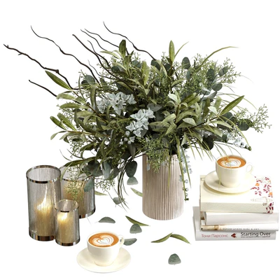 Decorative set with candles and coffee — Ver 3