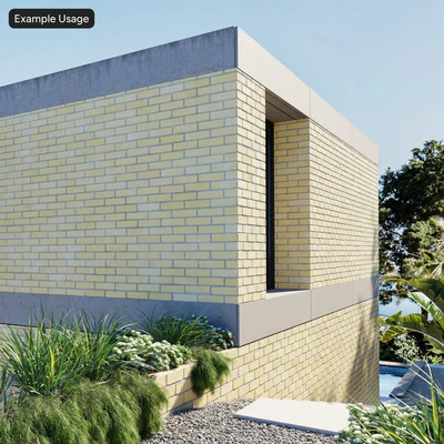 sandfaced running bond brick wall texture yellow — View 2