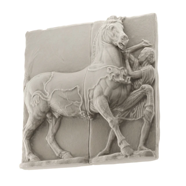 Horse and man wall classic relief — Скачать