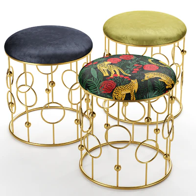 Пуф Loft concept Bright PUF Print golden ring — Вид 1