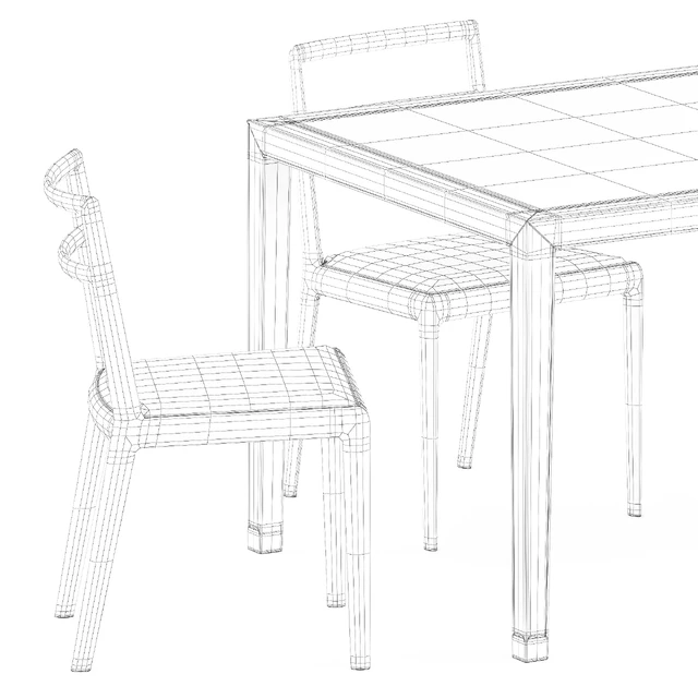 Straight back chair and Zhang table by Timeandstyle — Скачать