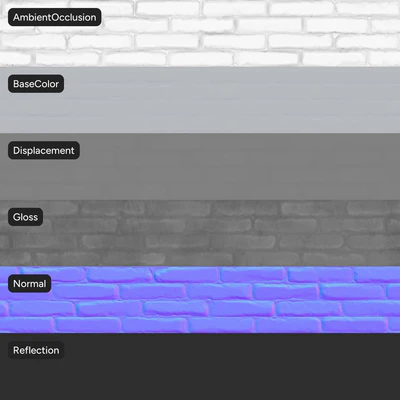 painted running bond brick wall texture white — View 2