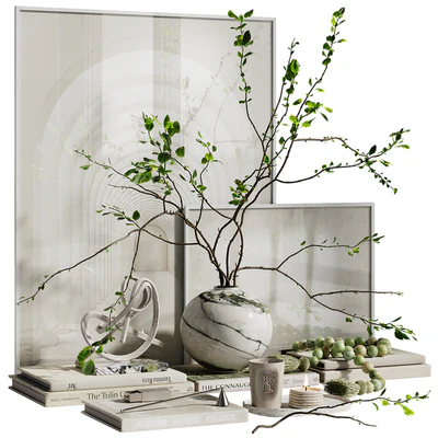 Decorative set with branches in a vase ch4 — Ver 2