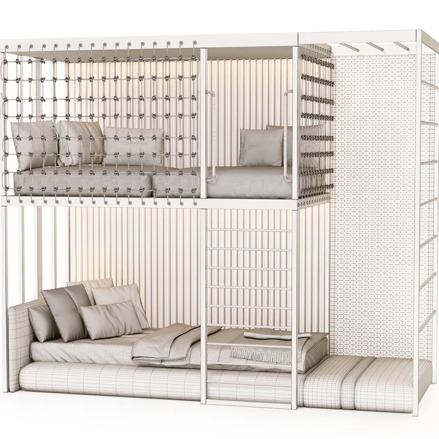 Children Two Level Style Bed 02 — Скачать
