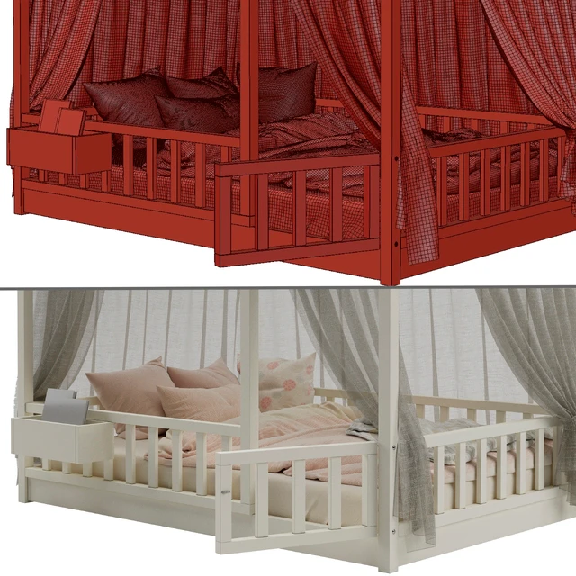 Children's bed with columns No. 3 — Descargar