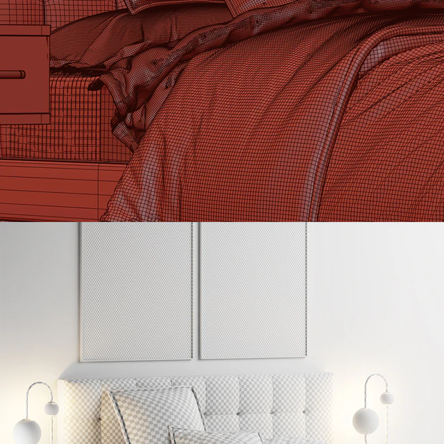 Westelm Grid-Tufted Upholstered Tapered Leg Bed — Скачать