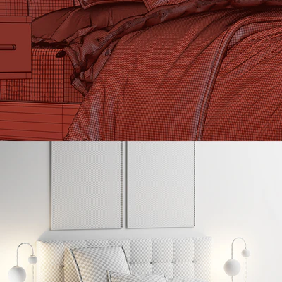 Westelm Grid-Tufted Upholstered Tapered Leg Bed — Вид 3