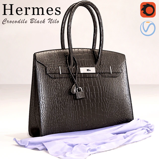 Сумка Hermes Black Crocodile Birkin Bag — Скачать