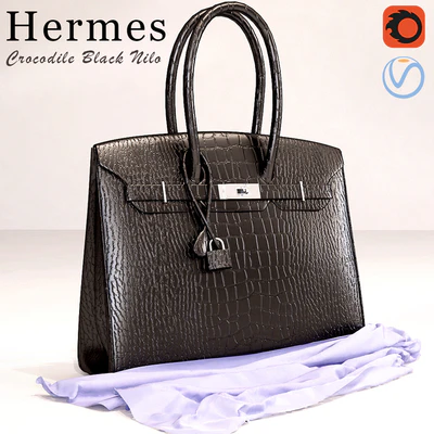 Сумка Hermes Black Crocodile Birkin Bag — Вид 1