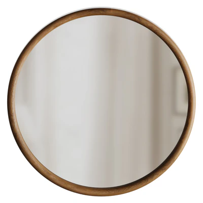 Walter Natural Wood Small Round Mirror — descargar