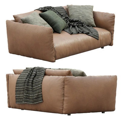 Meridiani Leather Sofa SCOTT — View 3