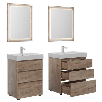 Nova Lite 60/75/85 3 drawers (rustic oak) — Ver 1