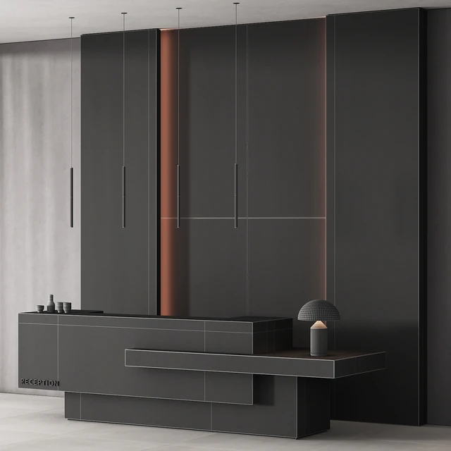 183 office furniture 03 reception desk 03 — Descargar