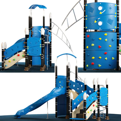 Kids playground equipment with slide climbing 03 — Вид 1