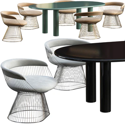 Dining table Knoll Smalto and chair Knoll Planter — Ver 2