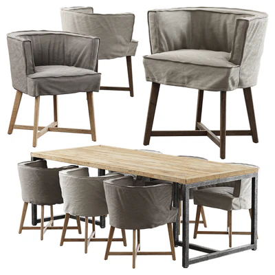 Leeff / Woodie Stoel + Industrial Table — Вид 1