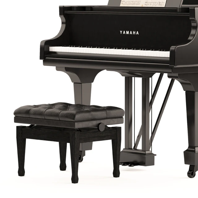 Grand Piano with Stool and Notes — Descargar