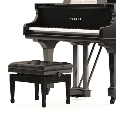 Grand Piano with Stool and Notes — Ver 4