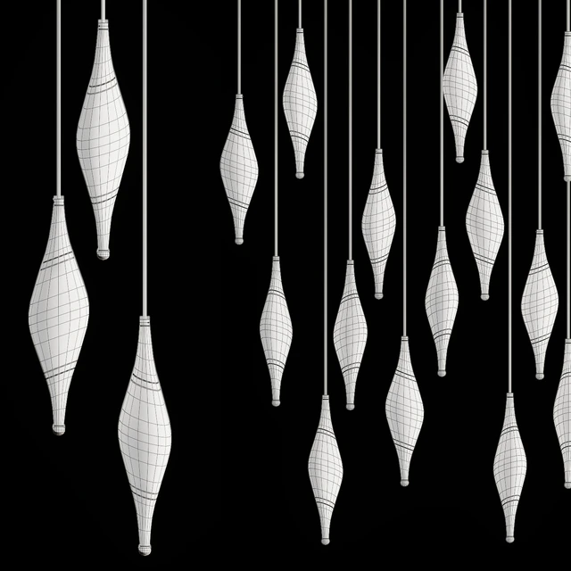 Drop pendant lamp with metal tips FAME — Descargar